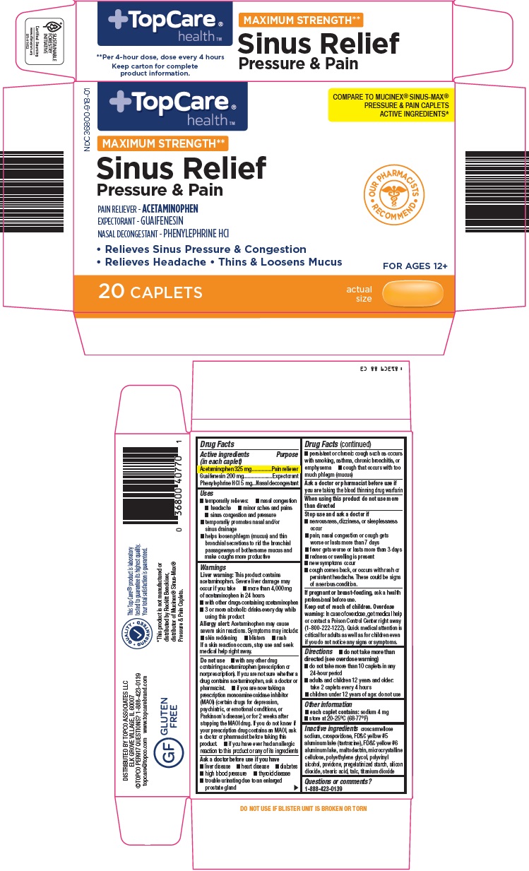 Topcare Sinus Relief Pressure And Pain | Acetaminophen, Guaifenesin, Phenylephrine Hcl Tablet while Breastfeeding