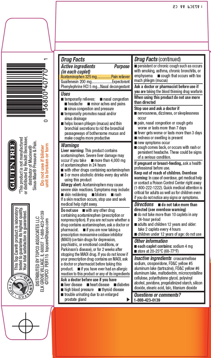 Is Topcare Sinus Relief Pressure And Pain | Acetaminophen, Guaifenesin, Phenylephrine Hcl Tablet safe while breastfeeding