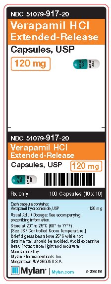 Verapamil HCl Extended-Release 120 mg Capsules Unit Carton Label