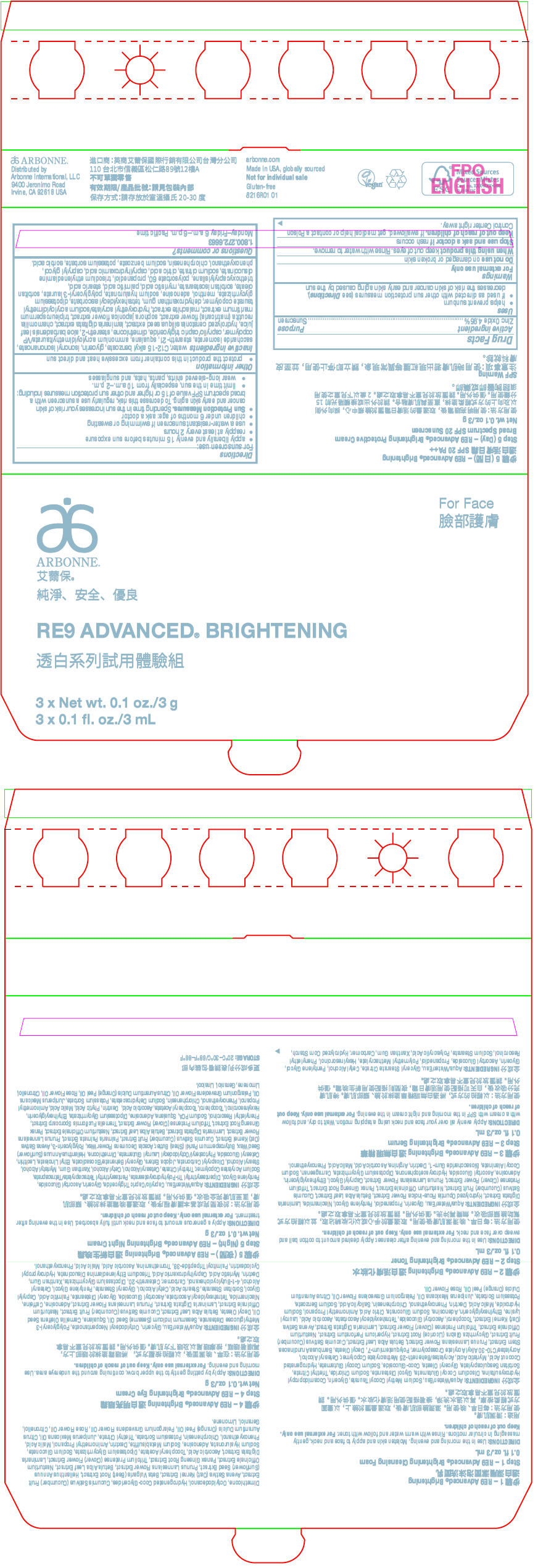 Re9 Advanced Brightening Sample Pack | Zinc Oxide Kit while Breastfeeding