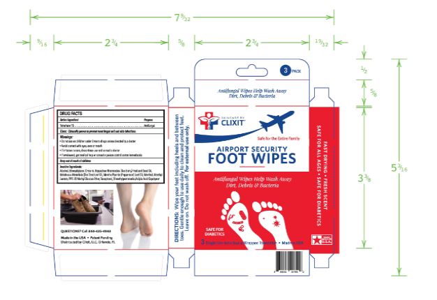 Clixit Foot Wipes 3 Pack | Tolnaftate Foot Wipe Liquid Breastfeeding