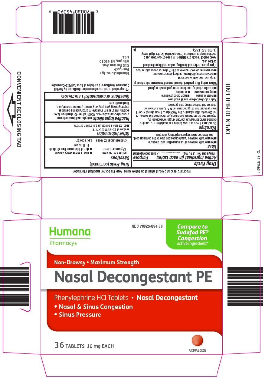 Humana Pharmacy Nasal Decongestant Pe | Phenylephrine Hydrochloride Tablet while Breastfeeding