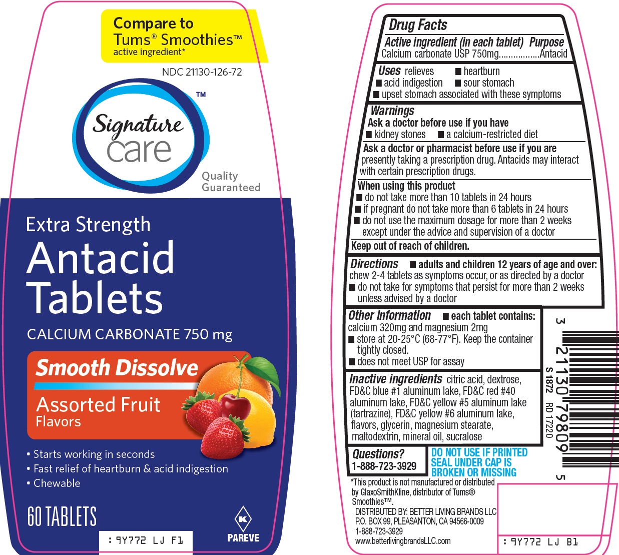 Signature Care Antacid | Calcium Carbonate Tablet, Chewable Breastfeeding