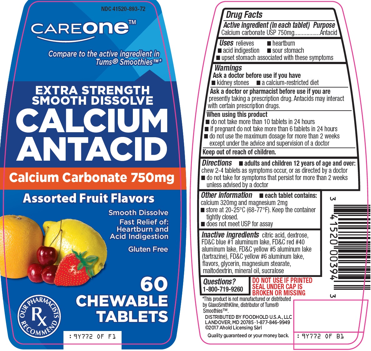 Careone Calcium Antacid | Calcium Carbonate Tablet, Chewable Breastfeeding