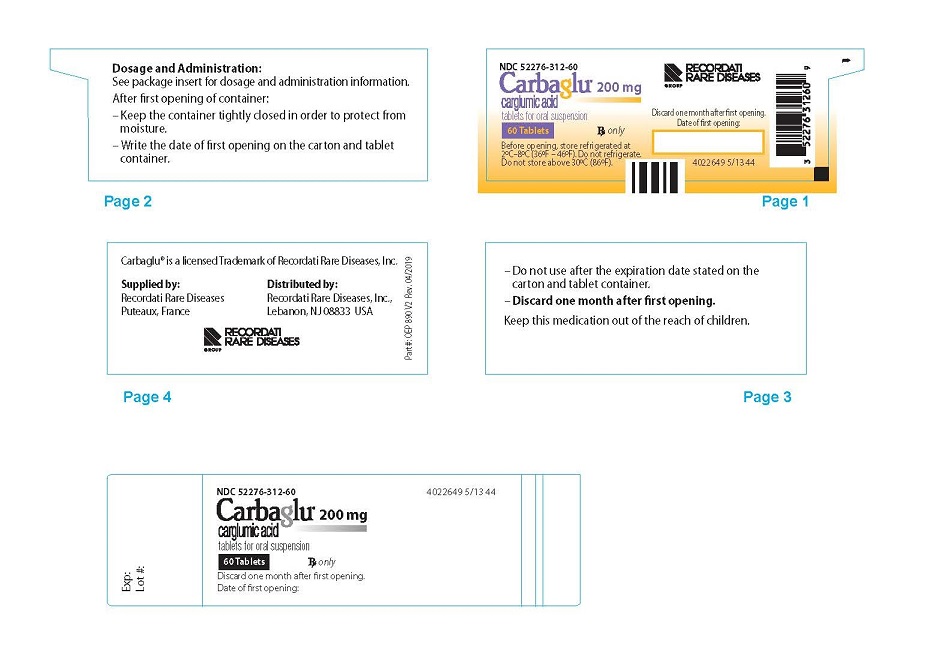 Carbaglu bottle label - 60 Tablets