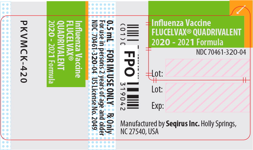 Principal Display Panel - Flucelvax Quadrivalent Injection Suspension 2020-2021 0.5 mL Syringe Label
