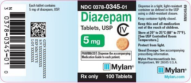 Diazepam Tablets, USP 5 mg Bottle Label