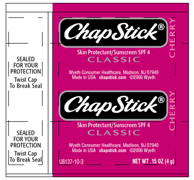 ChapStick Classic Cherry Label