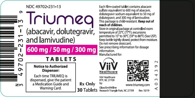 Triumeq 30 count label