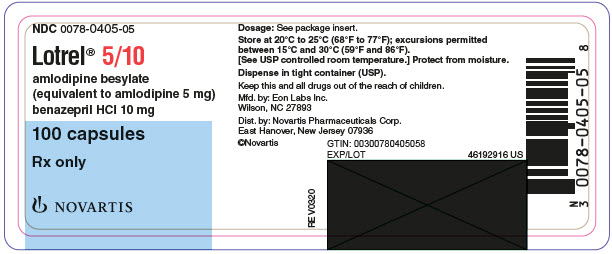 PRINCIPAL DISPLAY PANEL
								NDC 0078-0405-05
								Lotrel® 5 mg */10 mg
								amlodipine and benazepril
								hydrochloride capsules
								*each capsule contains 6.9 mg of
								amlodipine besylate
								100 capsules
								Rx only
								NOVARTIS