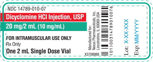Principal Display Panel - Dicyclomine HCl Injection Vial Label
