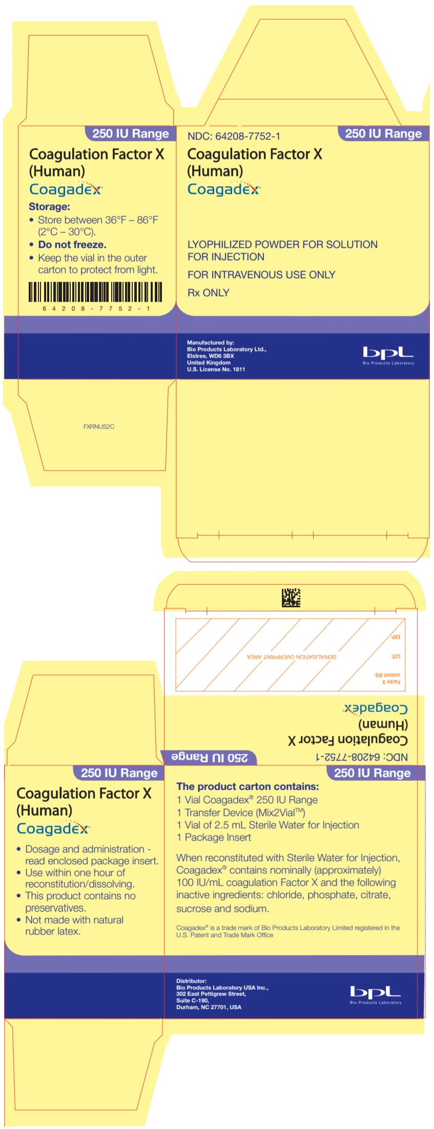 PRINCIPAL DISPLAY PANEL - 250 IU Kit Carton