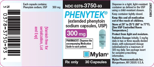 Phenytek Capsules 300 mg Bottle Label