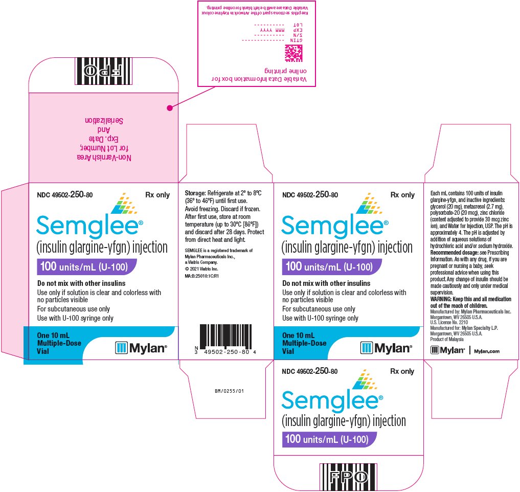 Semglee Injection 100 units/mL Vial Carton