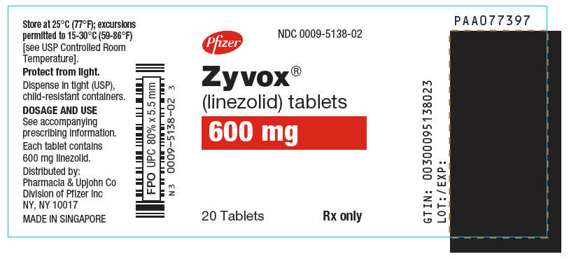 PRINCIPAL DISPLAY PANEL - 600 mg Tablet Bottle Label - NDC 0009-5138-02