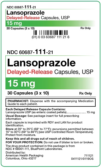 15 mg Lansoprazole Delayed-Release Capsules Carton