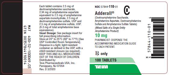 10 mg, 100 tablets label