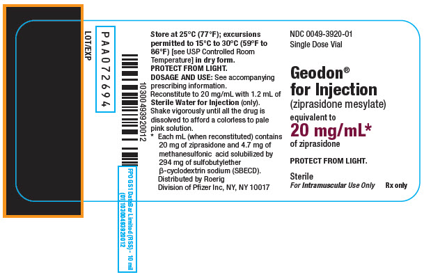 PRINCIPAL DISPLAY PANEL - 20 mg/mL Vial Label - 0049-3920-01