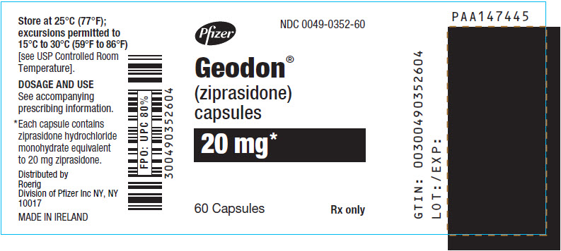 PRINCIPAL DISPLAY PANEL - 20 mg Capsule Bottle Label - 0352