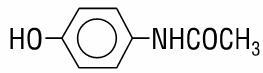 Acetaminophen structural formula.