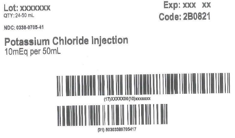 Potassium Chloride Injection Representative Carton Label NDC 0338-0705-41