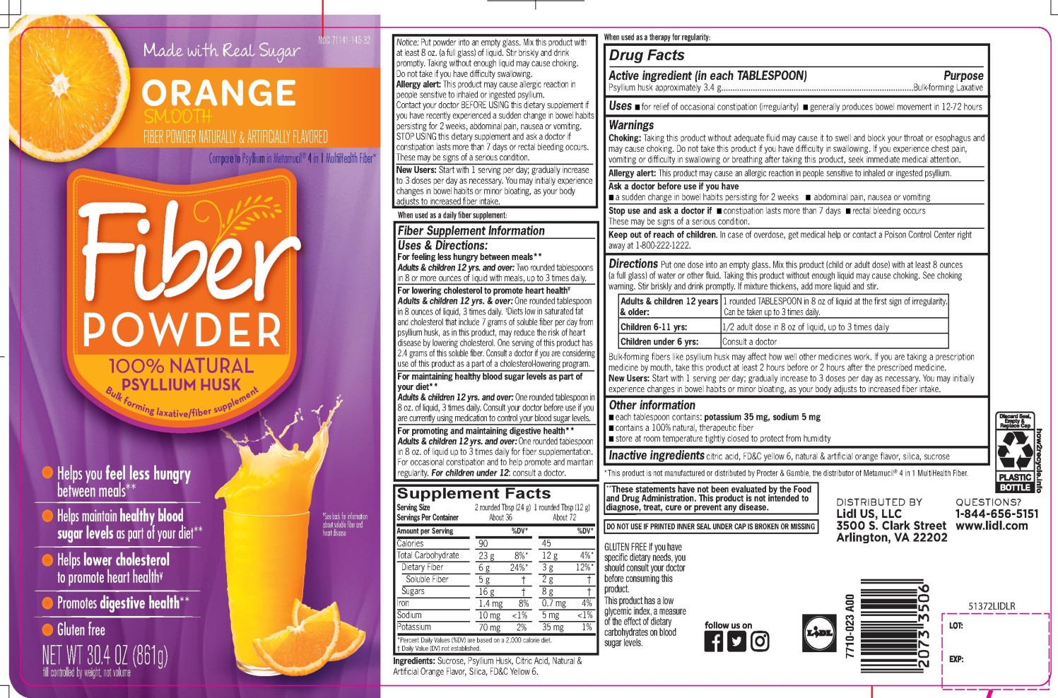 LIDL ORANGE SMOOTH FIBER POWDER NATURAL Psyllium Husk