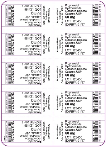 60 mg Propranolol HCl ER Capsule Blister