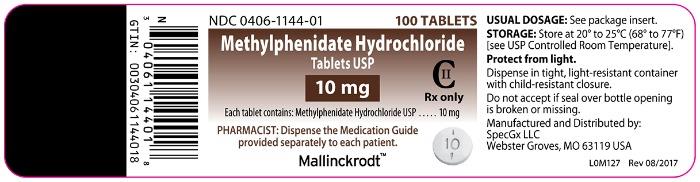 Methylphenidate Hydrochloride Tablet USP (10 mg bottle of 100)