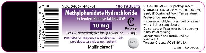 Methylphenidate Hydrochloride ER Tablet USP (10 mg bottle of 100)