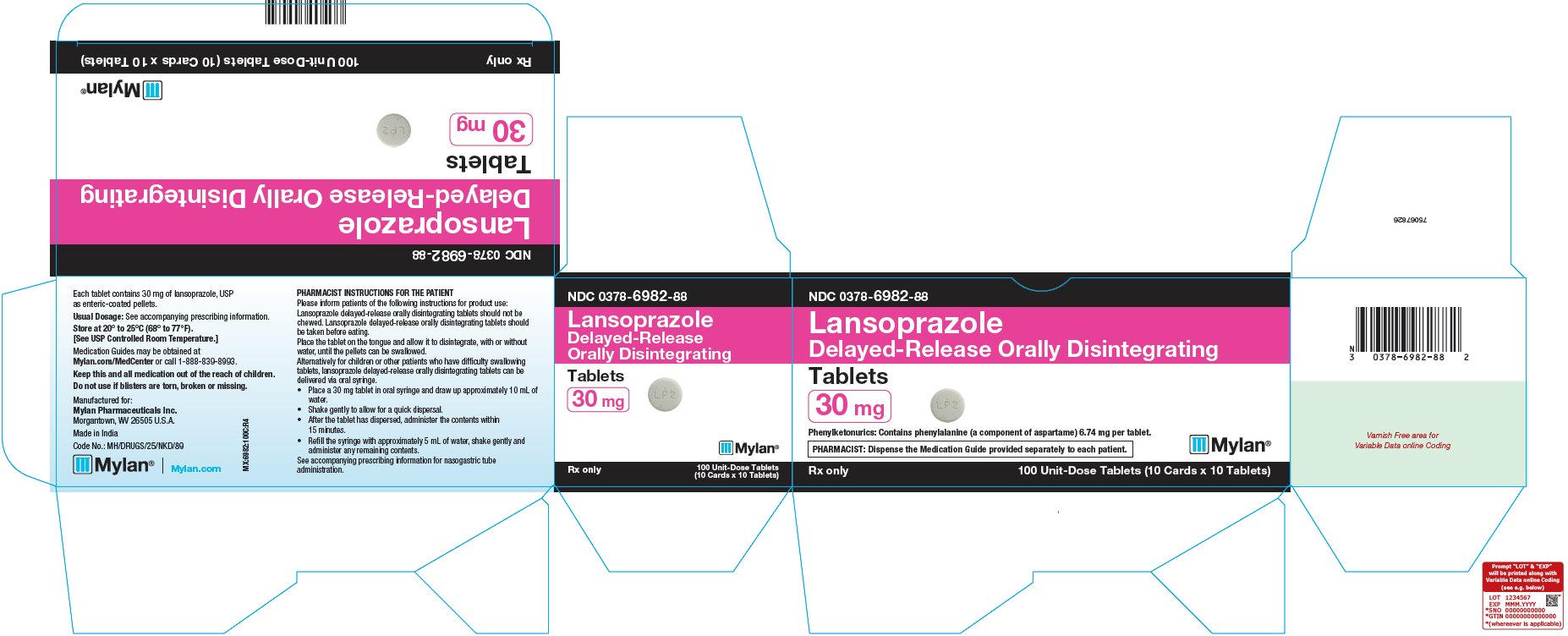 Lansoprazole Delayed-Release Orally Disintegrating Tablets 30 mg Carton Label