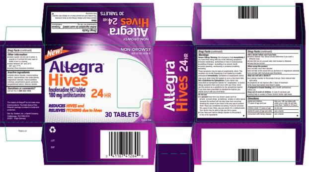 Allegra
Hives
fexofenadine HCI tablet
180 mg/antihistamine
24 HR
30 TABLETS
