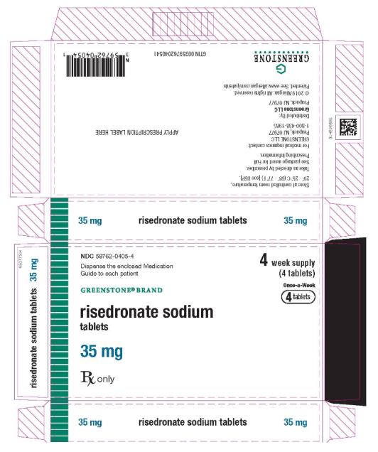 NDC 59762-0405-4
risedronate sodium tablets
35 mg
Once-a-week
4 tablets
Rx only
