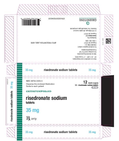 NDC 59762-0405-5
risedronate sodium tablets
35 mg
12 week supply
12 - risedronate sodium tablets
Rx only
