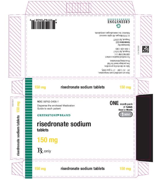 NDC 59762-0406-1
risedronate sodium tablets
150 mg
ONE month pack
(1 tablet)
Rx only
