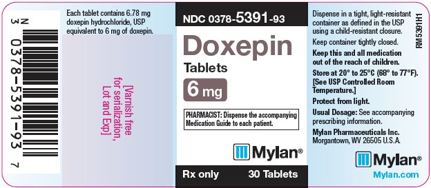 Doxepin Tablets 6 mg Bottle Label