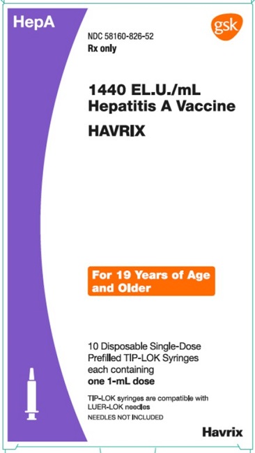 Havrix Adult 10 count vials carton