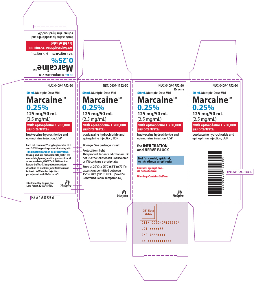 PRINCIPAL DISPLAY PANEL - 125 mg/50 mL Vial Carton - 1752