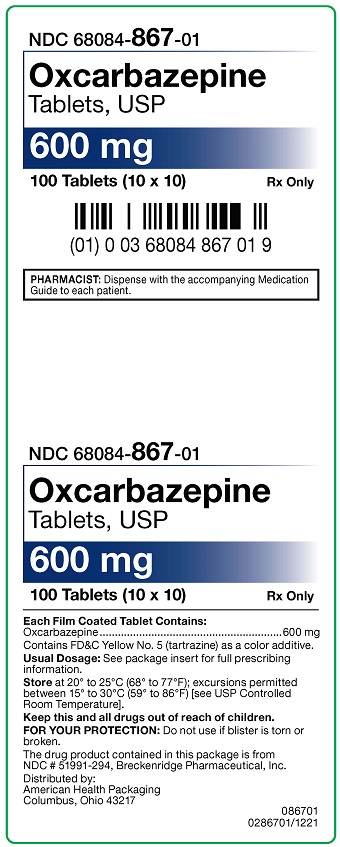 600 mg Oxcarbazepine Tablets Carton