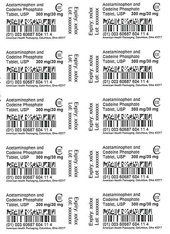 300 mg/ 30 mg Acetaminophen and Codeine Phosphate Tablet Blister