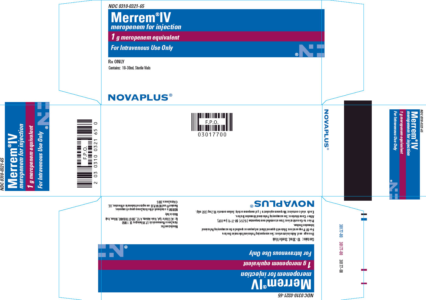 MERREM IV 1g/30mL NOVAPLUS Carton