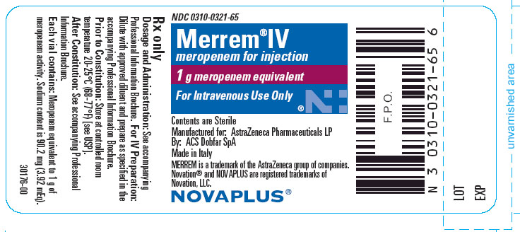 MERREM IV 1gm/30mL NOVAPLUS Vial Label