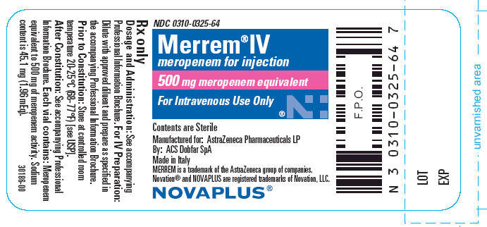MERREM IV 500mg/20mL NOVAPLUS Vial Label