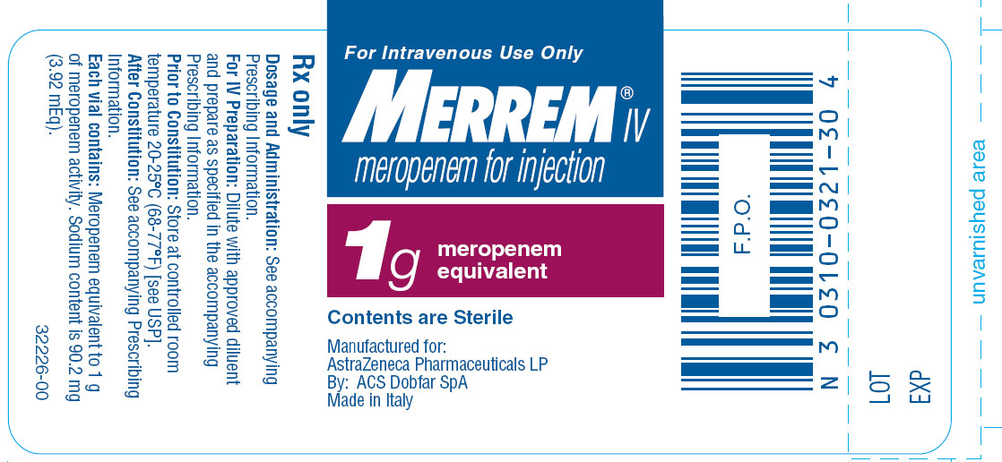 MERREM IV 1gm/30mL Vial Label