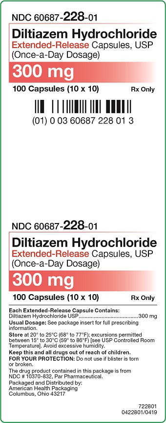 300 mg Diltiazem Hydrochloride Extended-Release Capsules Carton
