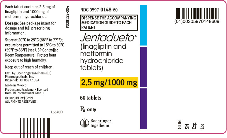 PRINCIPAL DISPLAY PANEL - 2.5 mg/1000 mg Tablet Bottle Label