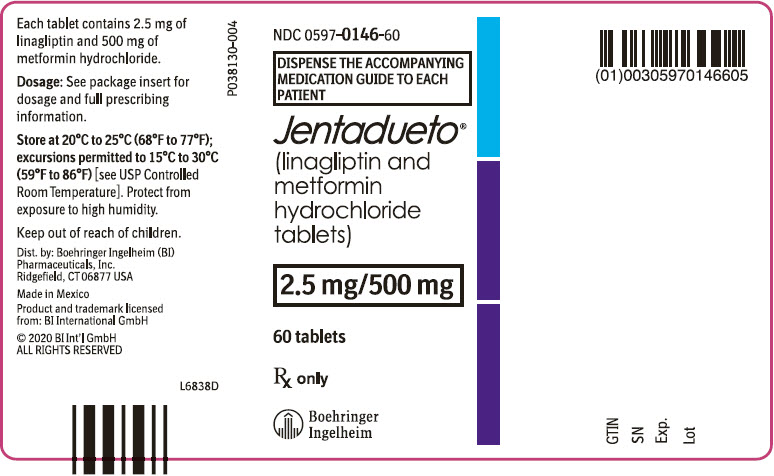 PRINCIPAL DISPLAY PANEL - 2.5 mg/500 mg Tablet Bottle Label