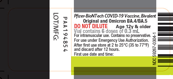 PRINCIPAL DISPLAY PANEL - 0.3 mL Vial Label – Bivalent 0304