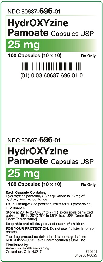 25 mg HydrOXYzine Pamoate Capsules Carton