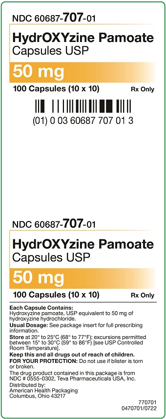 50 mg HydrOXYzine Pamoate Capsules Carton
