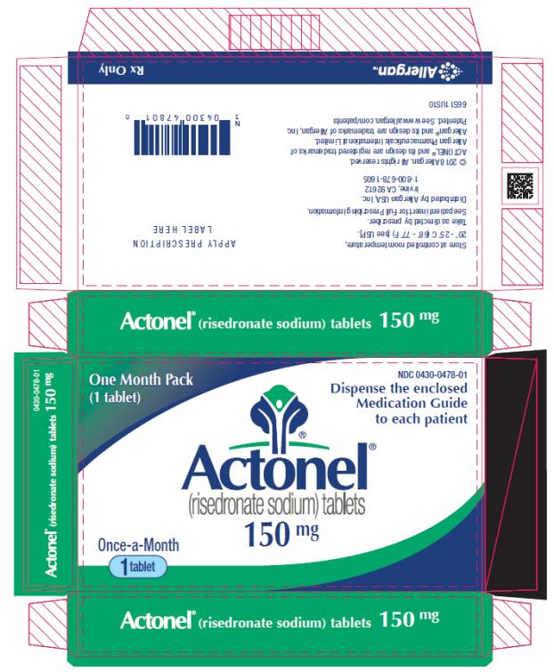 NDC 0430-0478-01
One Month Pack
(1 tablet)
Actonel®
(risedronate sodium) tablets
150 mg
Please read the enclosed Medication Guide for full patient information.

Rx Only
